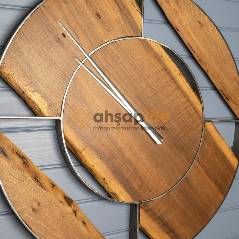 Özel Tasarım Ahşap Metal Saat